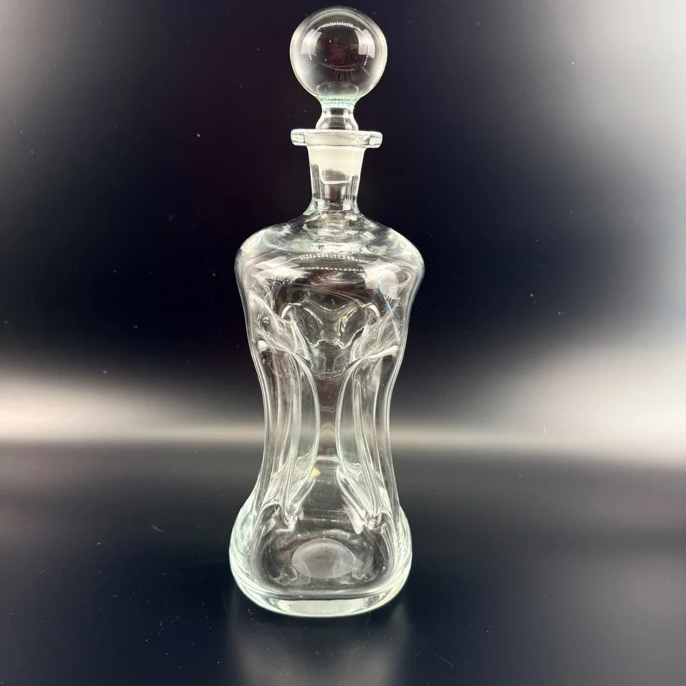 Holmegaard Kluk Kluk Decanter Large Clear Glass Ball Stopper Denmark 12